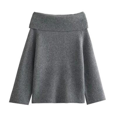 Dames Off Shoulder Gebreide Trui Met Lange Mouwen