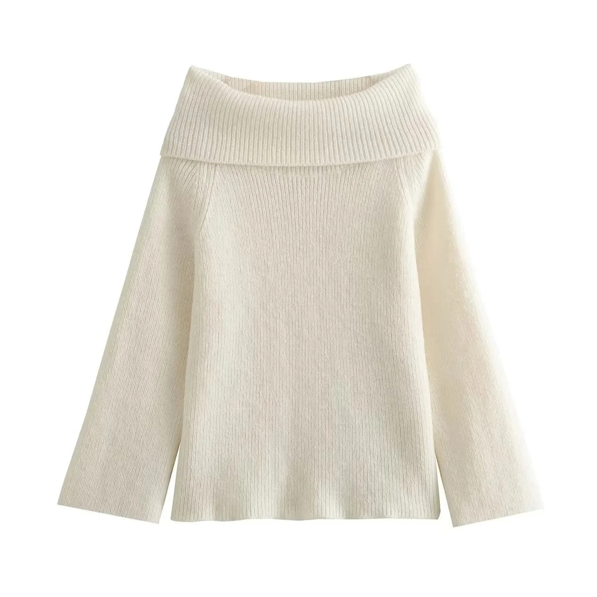 Dames Off Shoulder Gebreide Trui Met Lange Mouwen