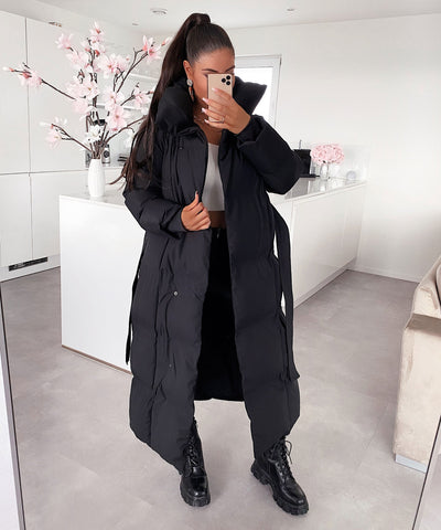 Dames Oversized Lange Gewatteerde Winterparka