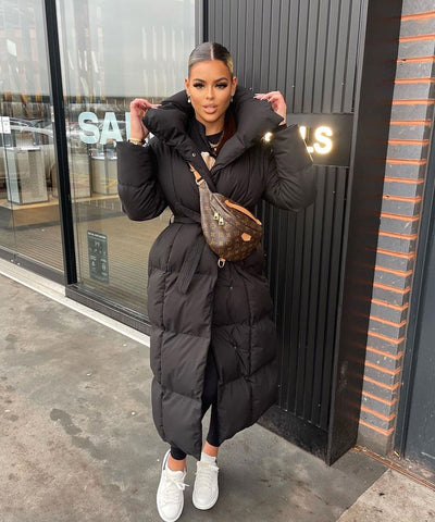 Dames Oversized Lange Gewatteerde Winterparka