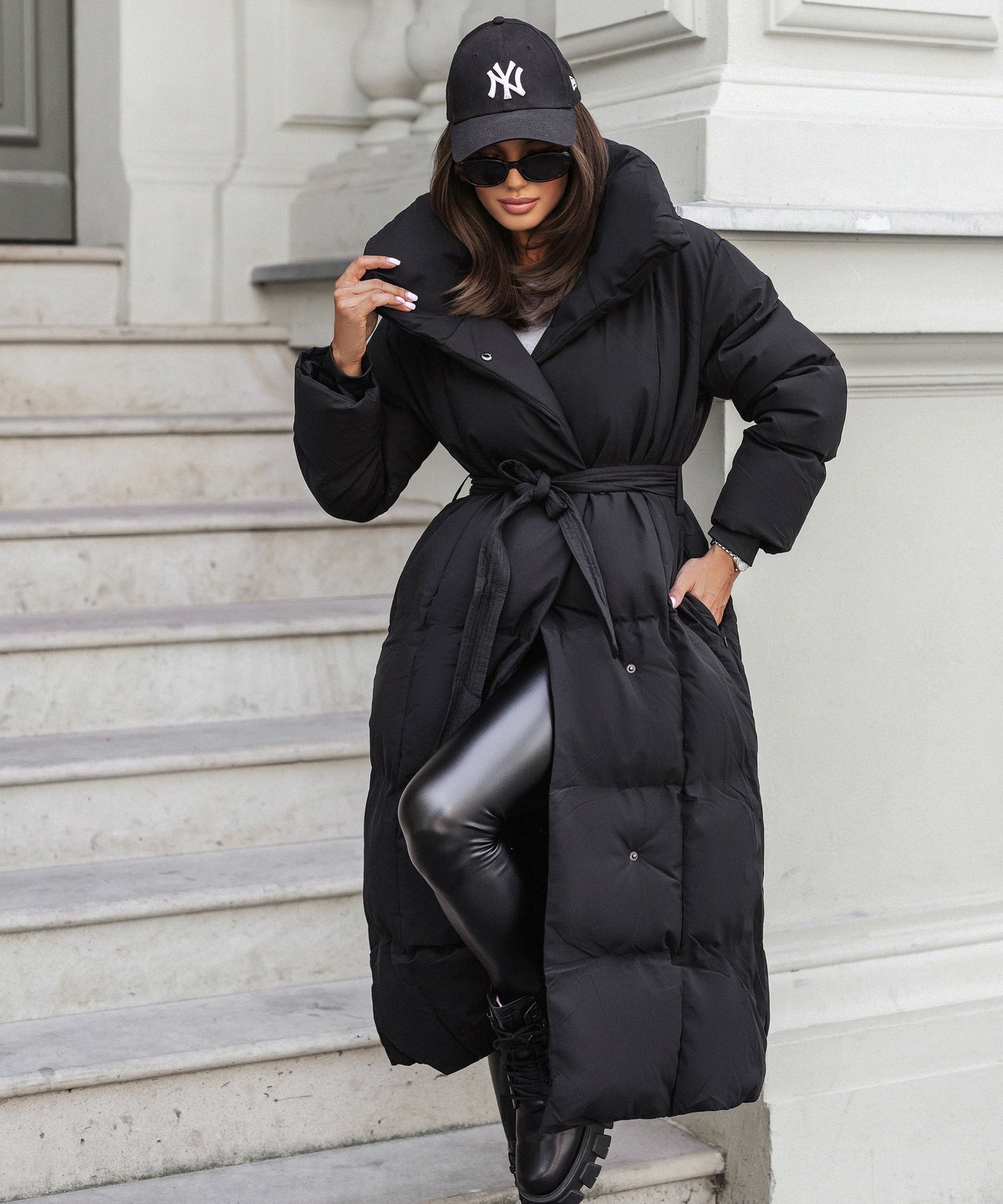 Dames Oversized Lange Gewatteerde Winterparka
