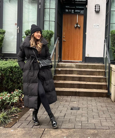 Dames Oversized Lange Gewatteerde Winterparka