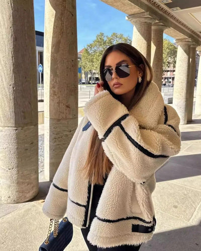 Dames Oversized Teddy Winterjas Met Kraag