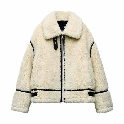 Dames Oversized Teddy Winterjas Met Kraag