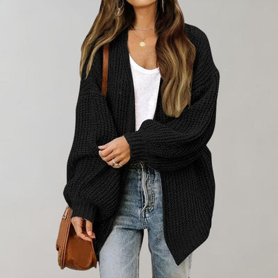 Dames Oversized Gebreide Cardigan Met Lange Mouwen