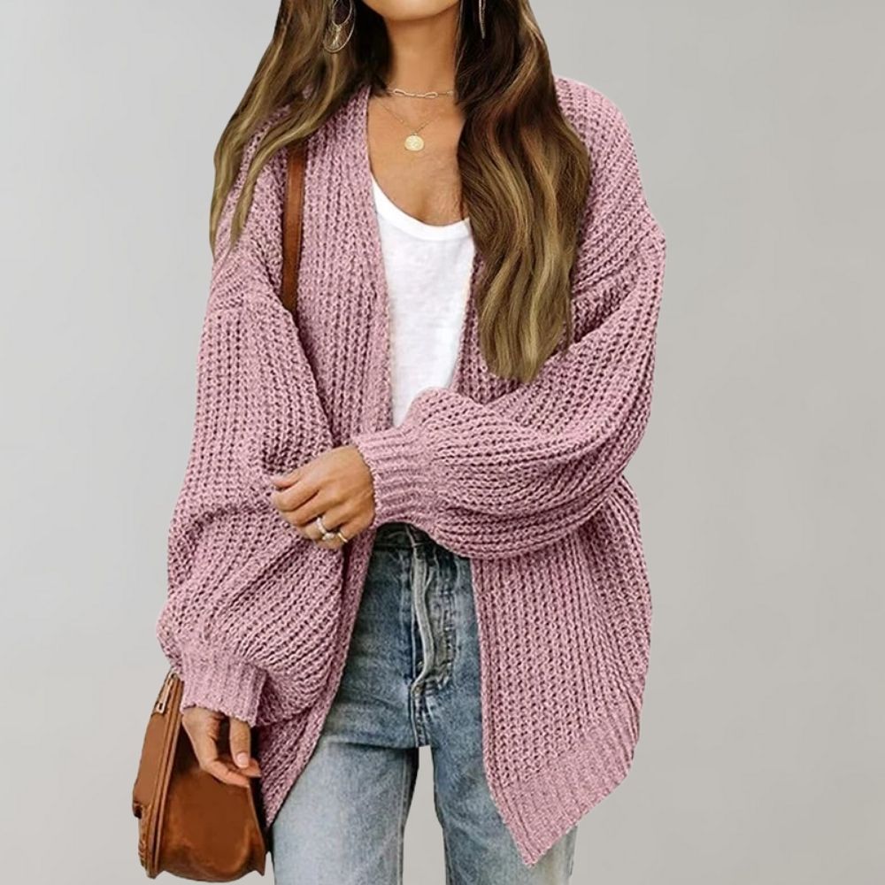 Dames Oversized Gebreide Cardigan Met Lange Mouwen