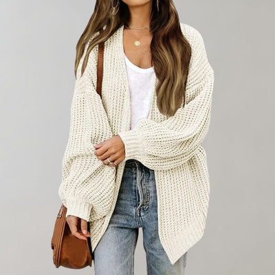 Dames Oversized Gebreide Cardigan Met Lange Mouwen