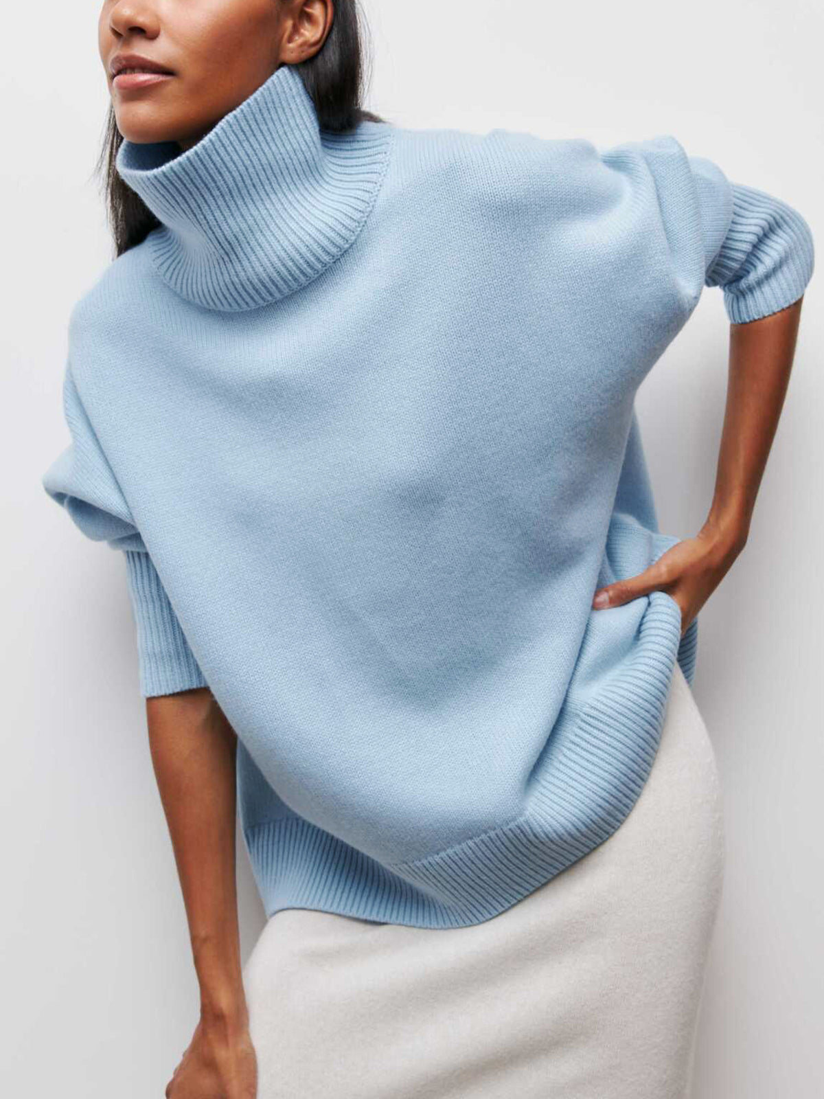 Dames Comfortabele Oversized Coltrui Met Lange Mouwen
