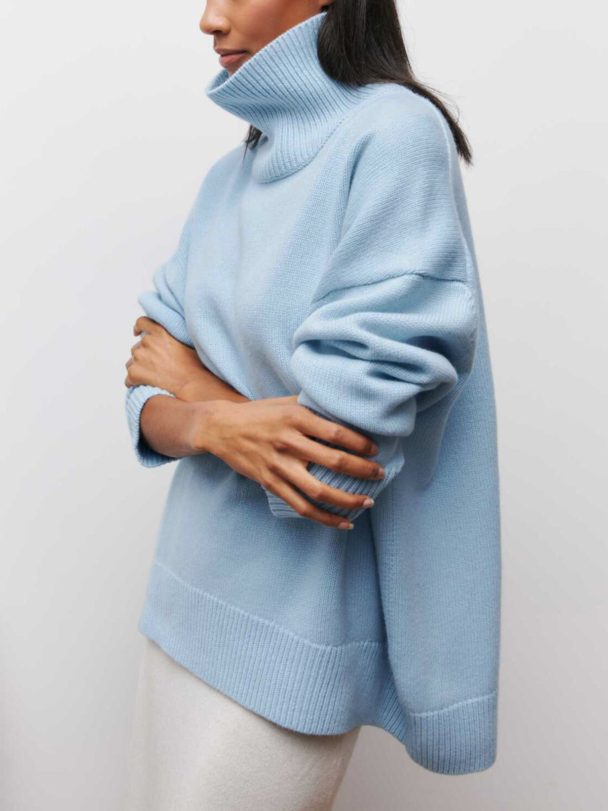 Dames Comfortabele Oversized Coltrui Met Lange Mouwen