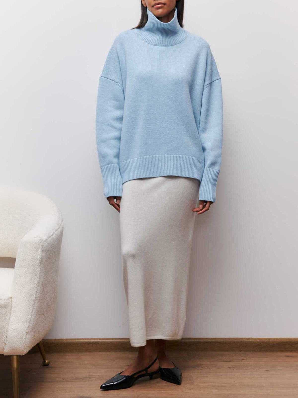 Dames Comfortabele Oversized Coltrui Met Lange Mouwen