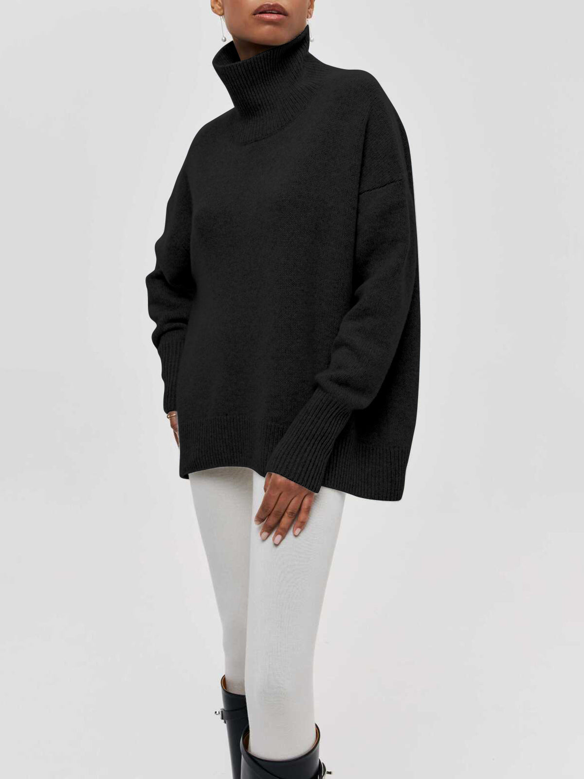 Dames Comfortabele Oversized Coltrui Met Lange Mouwen