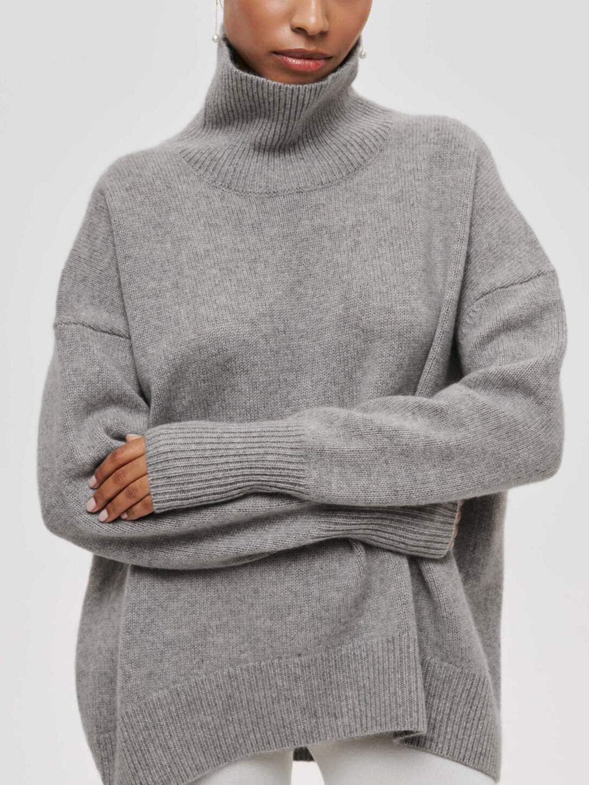 Dames Comfortabele Oversized Coltrui Met Lange Mouwen