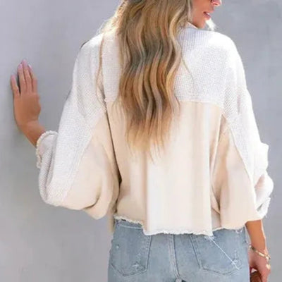 Dames Oversized Denim Jacket Met Lange Mouwen