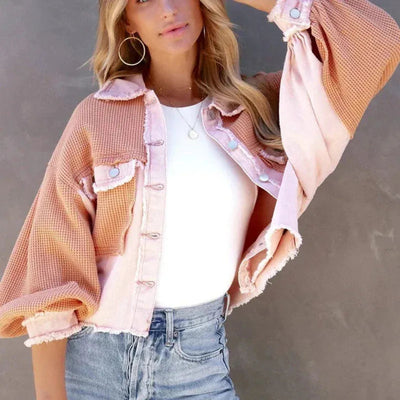 Dames Oversized Denim Jacket Met Lange Mouwen