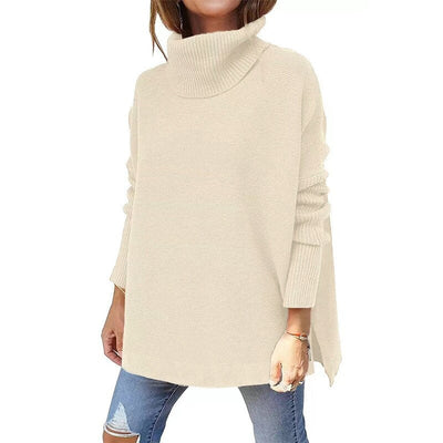 Dames Oversized Wollen Trui Met Col En Lange Mouwen
