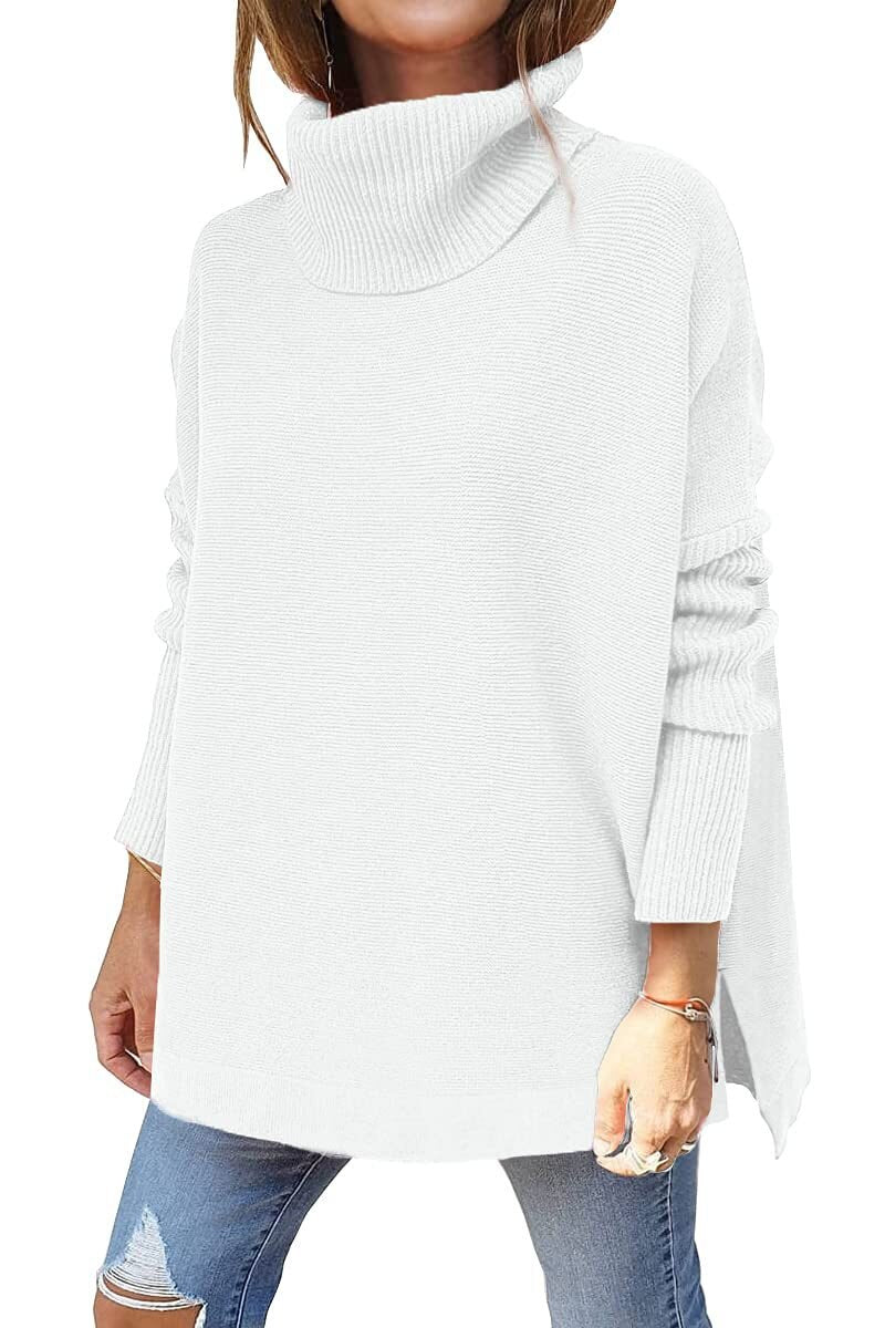 Dames Oversized Wollen Trui Met Col En Lange Mouwen
