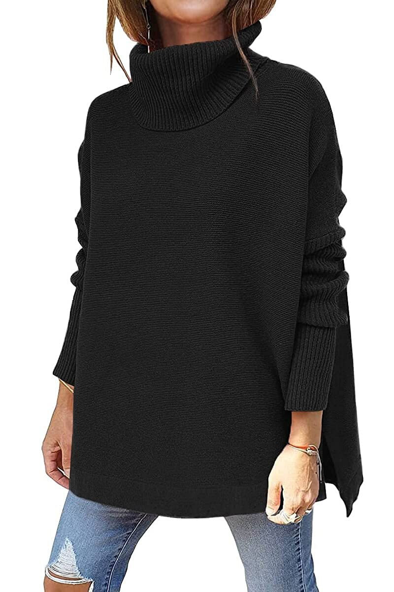 Dames Oversized Wollen Trui Met Col En Lange Mouwen