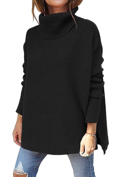 Dames Oversized Wollen Trui Met Col En Lange Mouwen