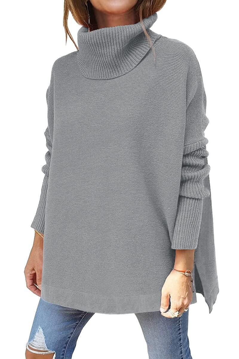 Dames Oversized Wollen Trui Met Col En Lange Mouwen