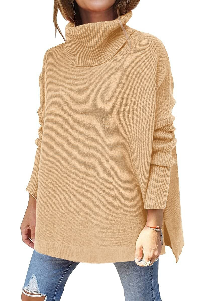 Dames Oversized Wollen Trui Met Col En Lange Mouwen