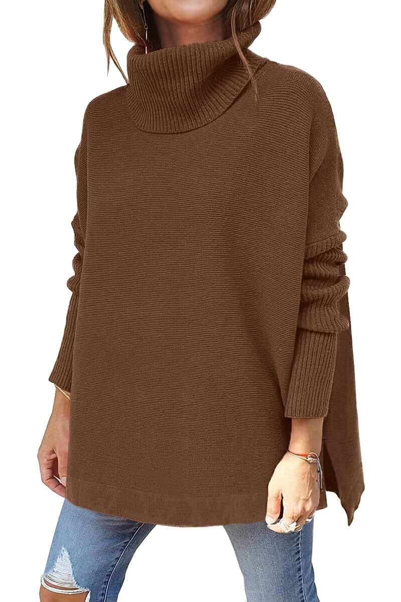 Dames Oversized Wollen Trui Met Col En Lange Mouwen