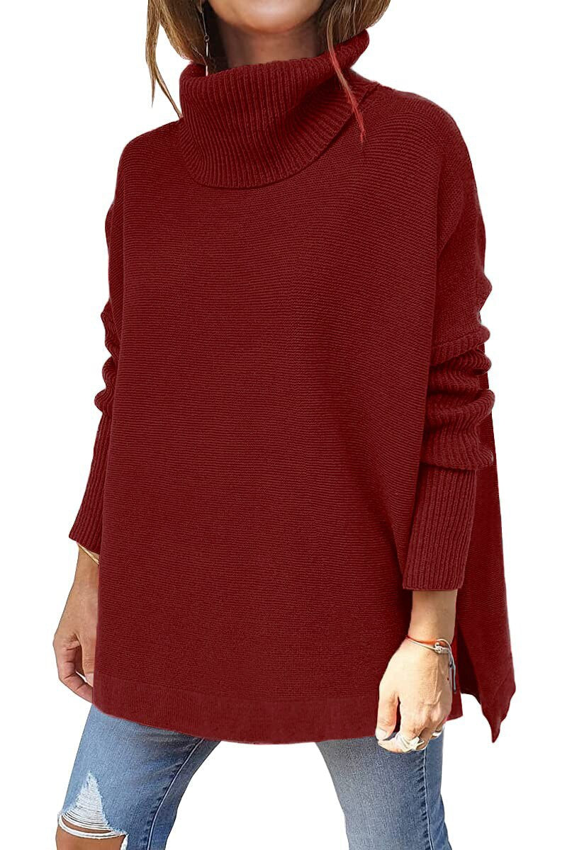 Dames Oversized Wollen Trui Met Col En Lange Mouwen
