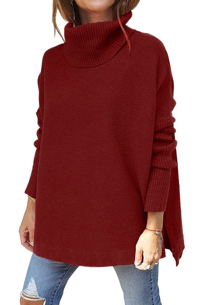 Dames Oversized Wollen Trui Met Col En Lange Mouwen