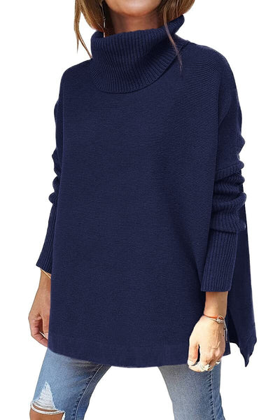 Dames Oversized Wollen Trui Met Col En Lange Mouwen