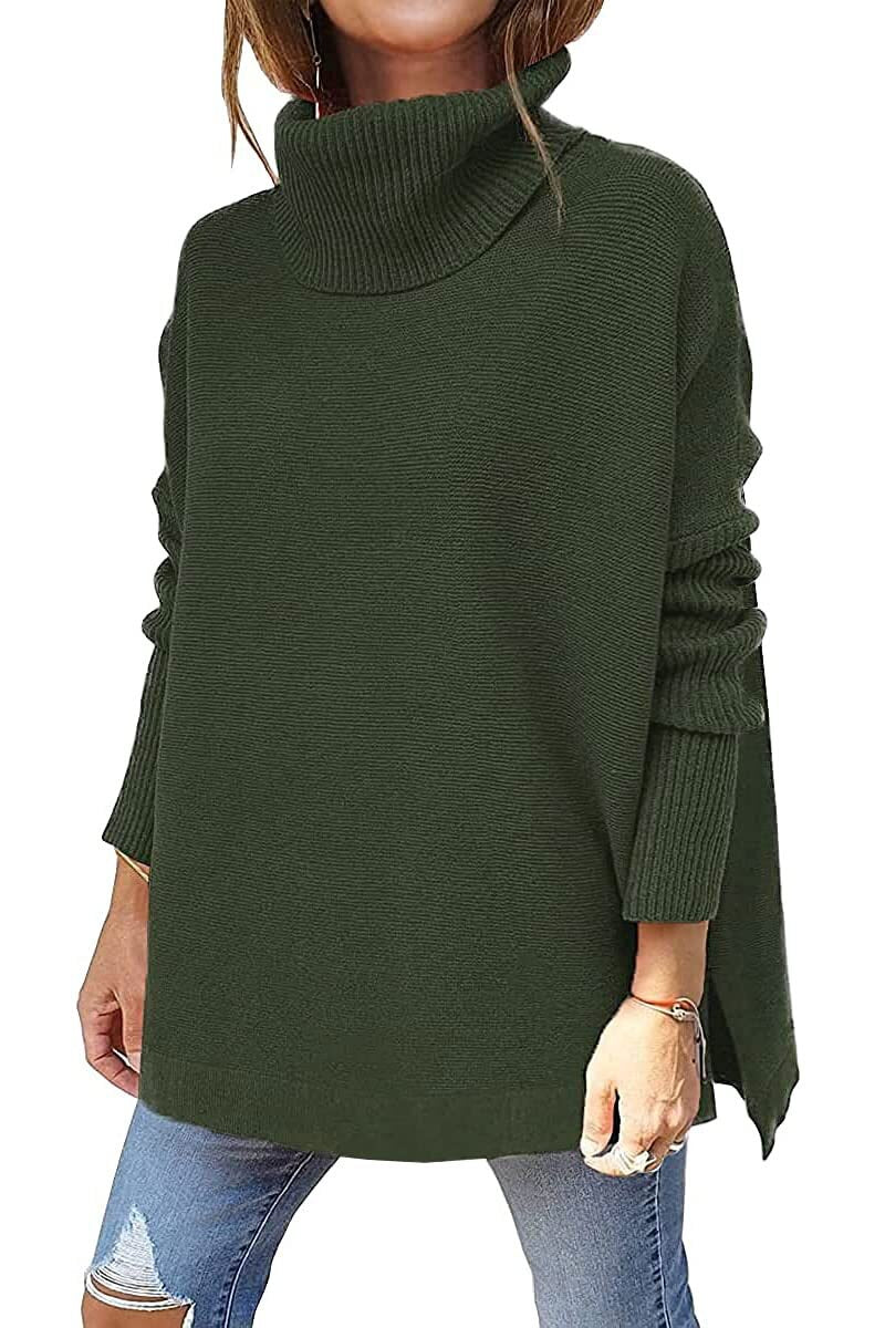 Dames Oversized Wollen Trui Met Col En Lange Mouwen