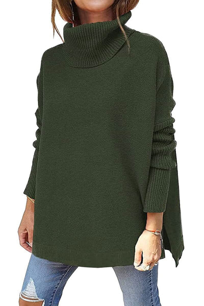 Dames Oversized Wollen Trui Met Col En Lange Mouwen