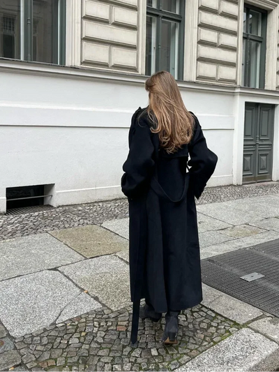 Dames Oversized Wollen Winterjas Met Voorzakken