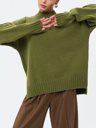 Dames Stijlvolle Oversized Coltrui Met Lange Mouwen