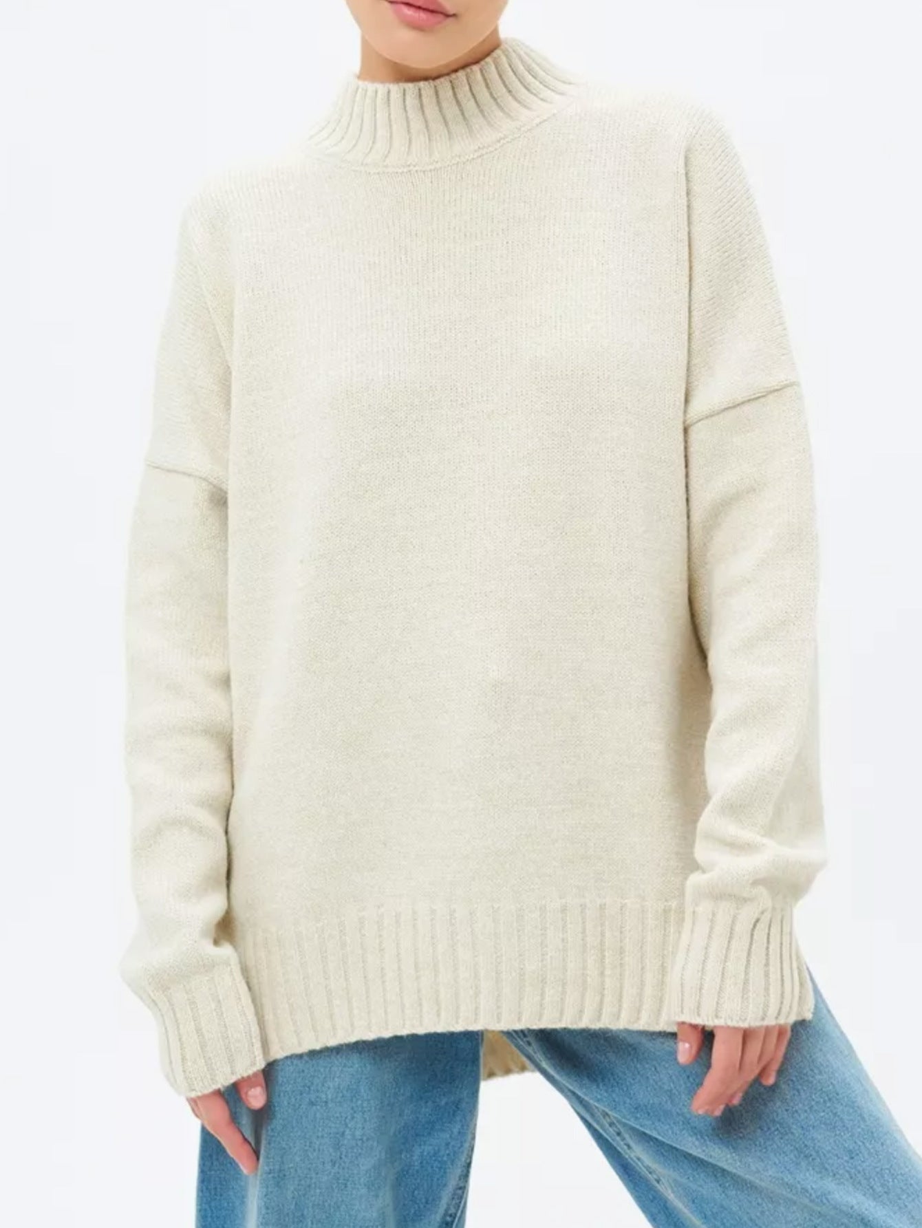 Dames Stijlvolle Oversized Coltrui Met Lange Mouwen