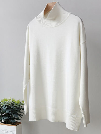 Dames Oversized Gebreide Coltrui Met Lange Mouwen