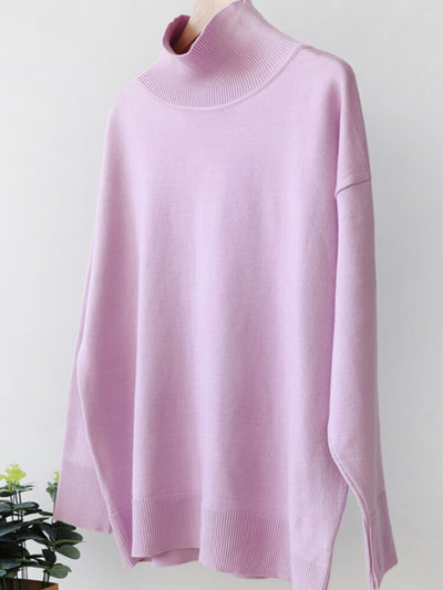 Dames Oversized Gebreide Coltrui Met Lange Mouwen
