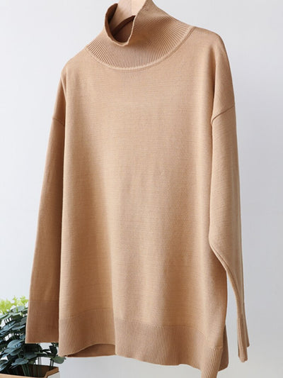 Dames Oversized Gebreide Coltrui Met Lange Mouwen