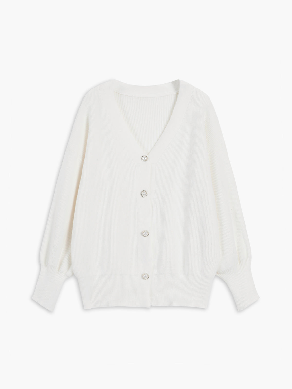 Dames Oversized Gebreid Cardigan Met V-Hals En Knoopsluiting
