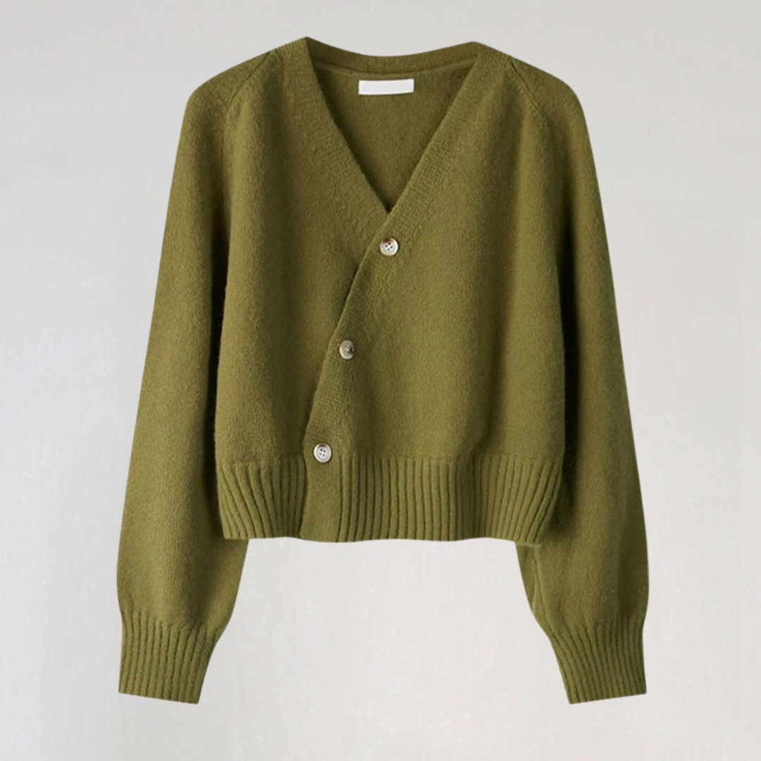 Dames Wollen Vest Met V-Hals En Knoopsluiting