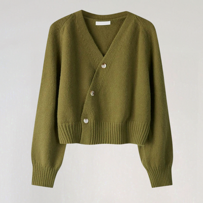Dames Wollen Vest Met V-Hals En Knoopsluiting