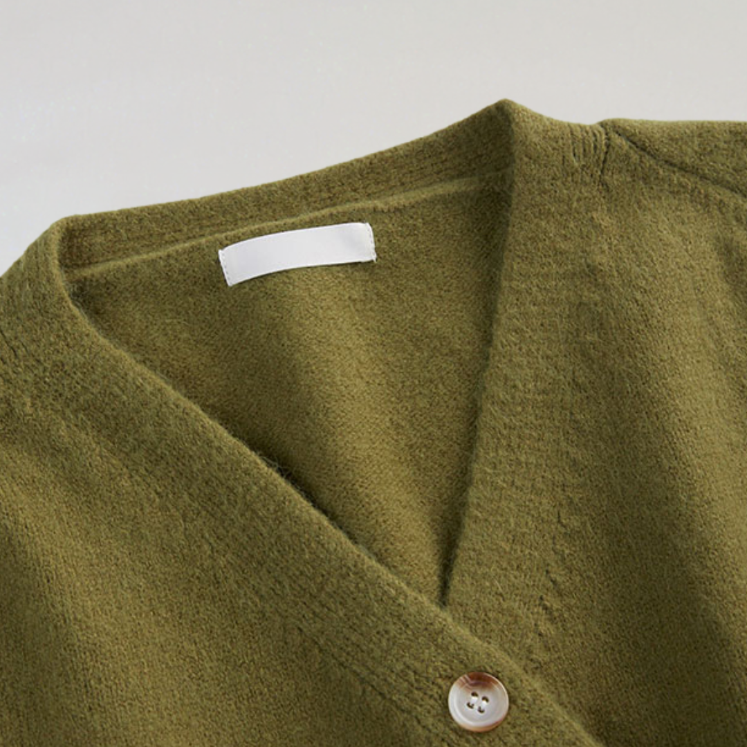 Dames Wollen Vest Met V-Hals En Knoopsluiting