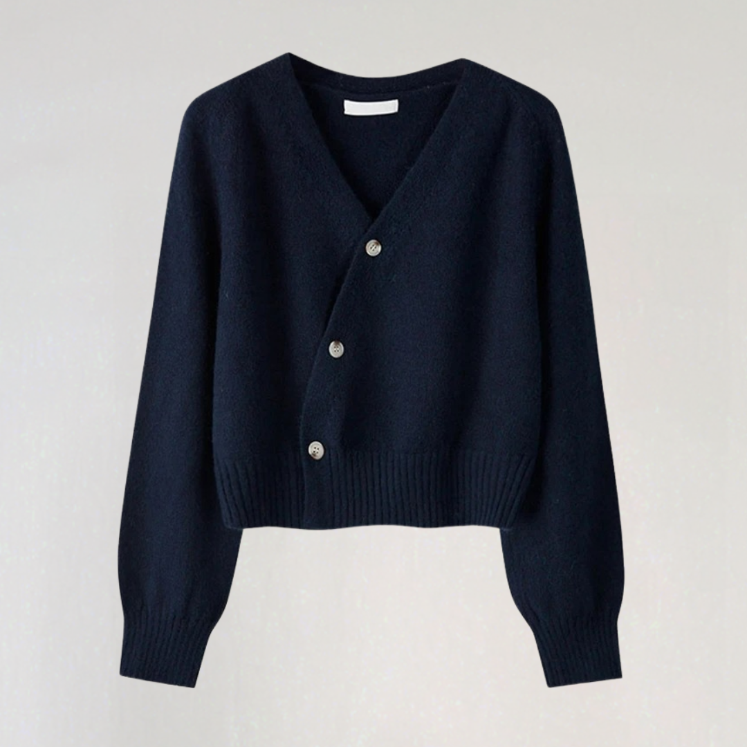Dames Wollen Vest Met V-Hals En Knoopsluiting