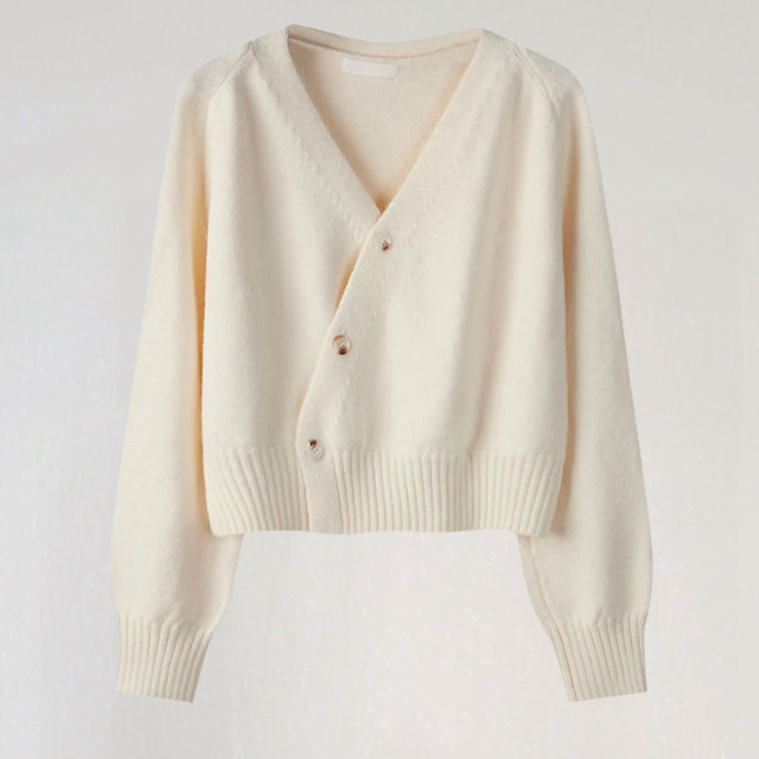 Dames Wollen Vest Met V-Hals En Knoopsluiting