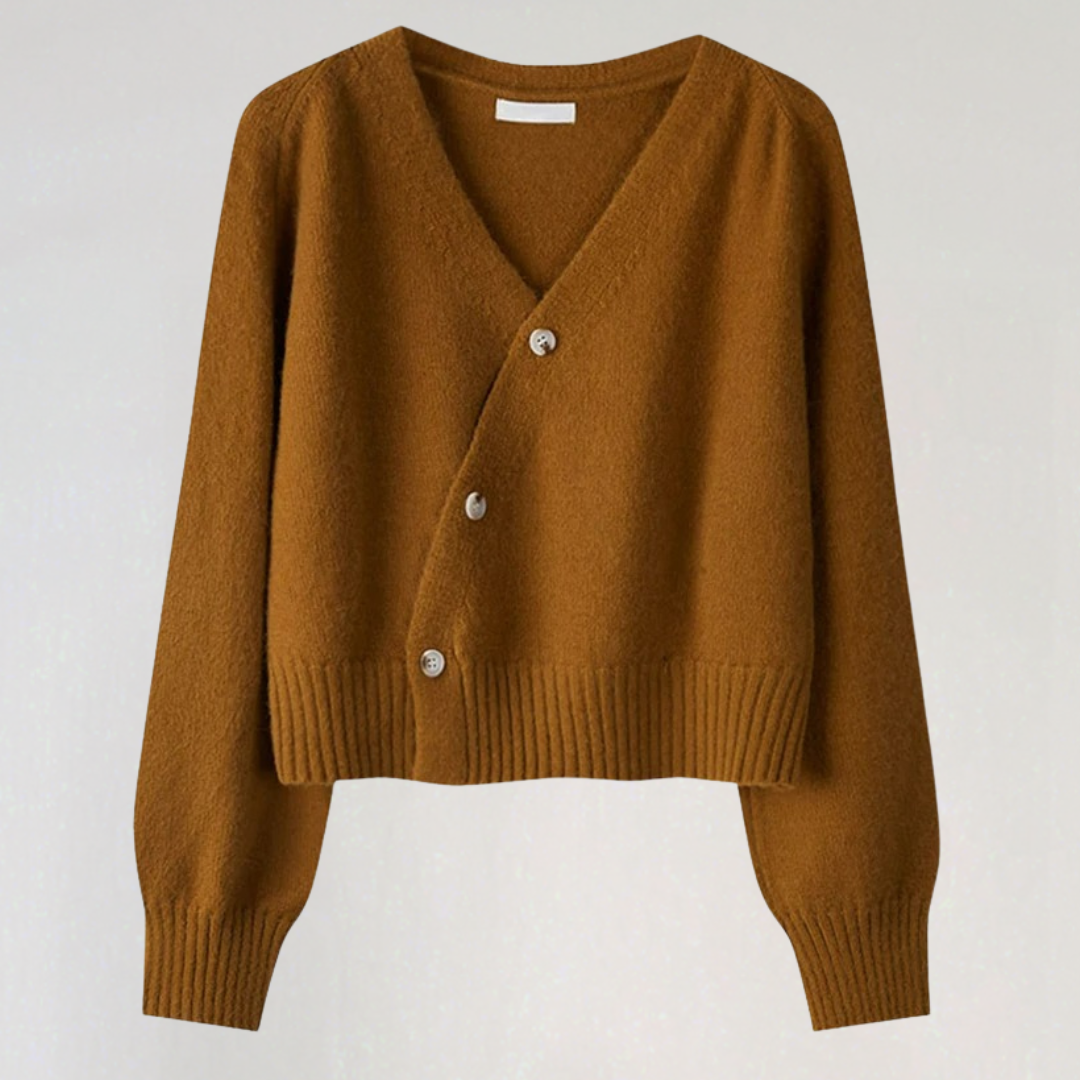 Dames Wollen Vest Met V-Hals En Knoopsluiting