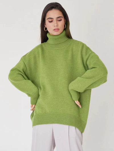Dames Effen Oversized Coltrui Met Lange Mouwen