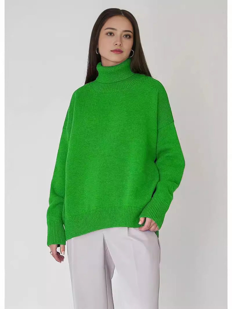 Dames Effen Oversized Coltrui Met Lange Mouwen