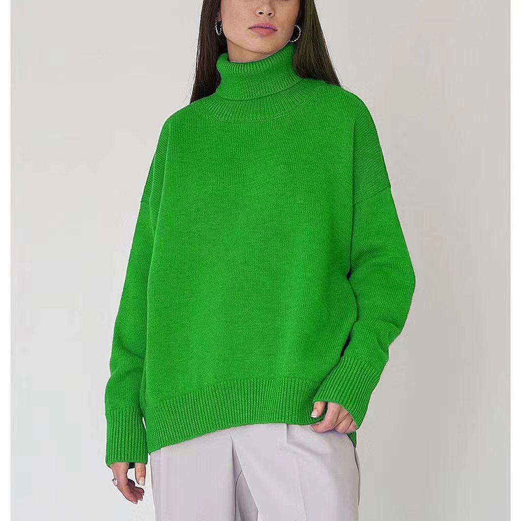 Dames Effen Oversized Coltrui Met Lange Mouwen