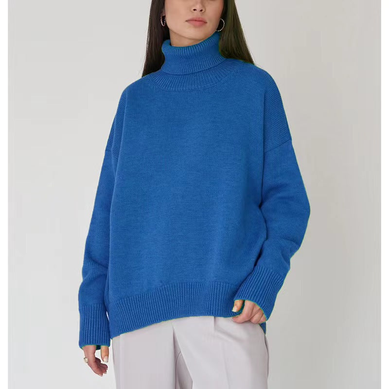 Dames Effen Oversized Coltrui Met Lange Mouwen