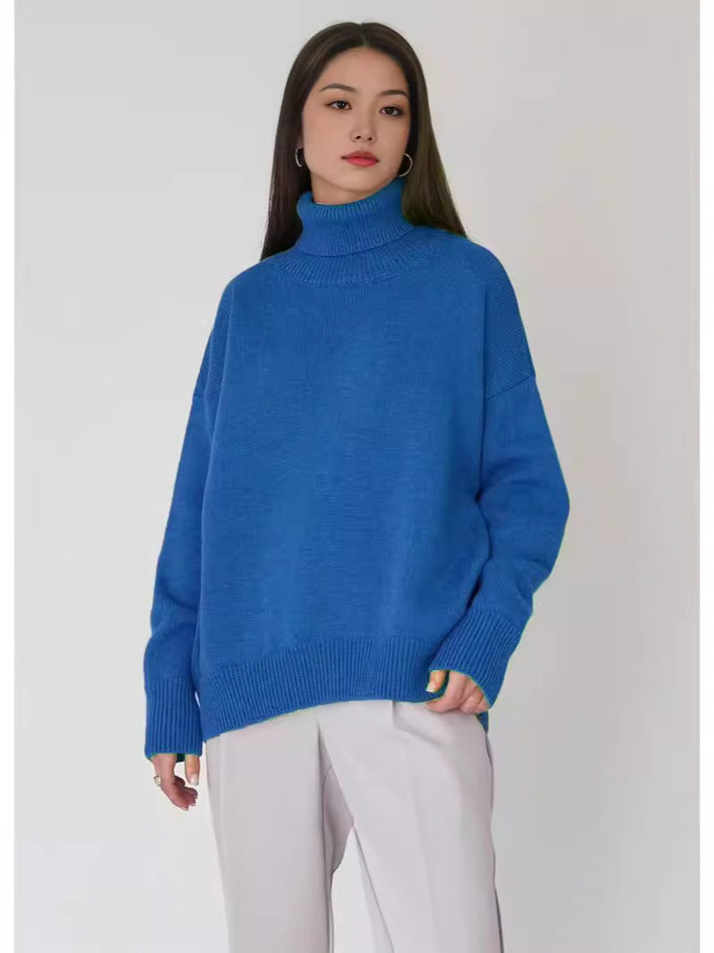 Dames Effen Oversized Coltrui Met Lange Mouwen