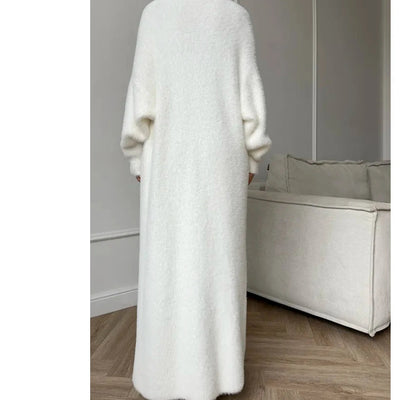 Dames Lang Gebreide Cardigan Met Losse Pasvorm