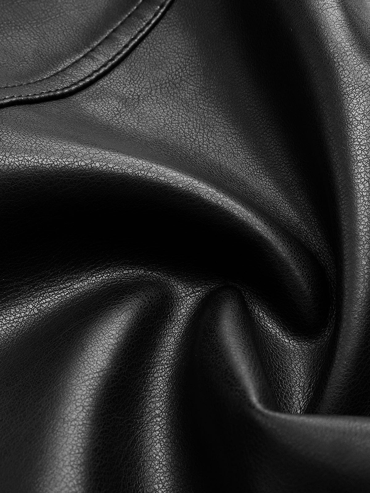 Dames Zwart Imitatieleren Jasje Met Riemdetail En Stoere Look